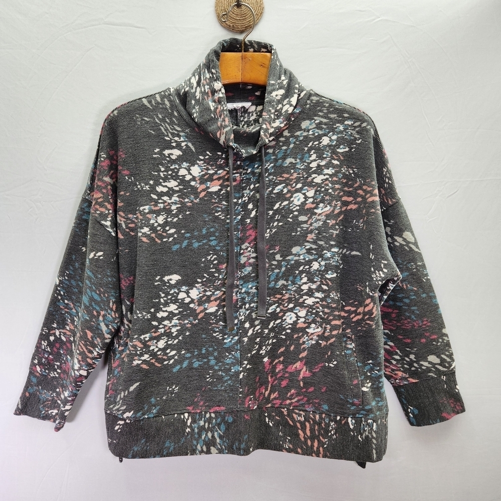 Westbound Multicolor Pattern Cowl Neck Drop The Shouder Long Sleeve Sweater